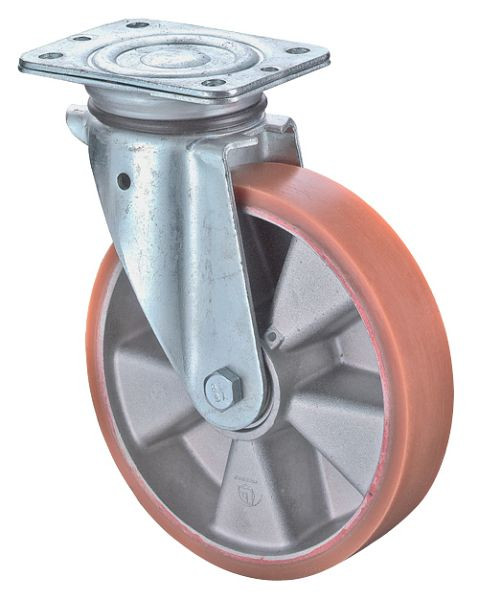 BS Rollen Zwaarlastwiel, wielbreedte 50 mm, wiel-Ø 200 mm, draagvermogen 600 kg, polyurethaan gegoten 95 Shore A, aluminium, kogellagers, N100.B90.203