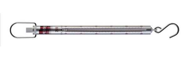 PESOLA spannings-/krachtmeter/veerbalans 25N, verdeling 0,2N, Medio line, bordeaux, met haak, 40025