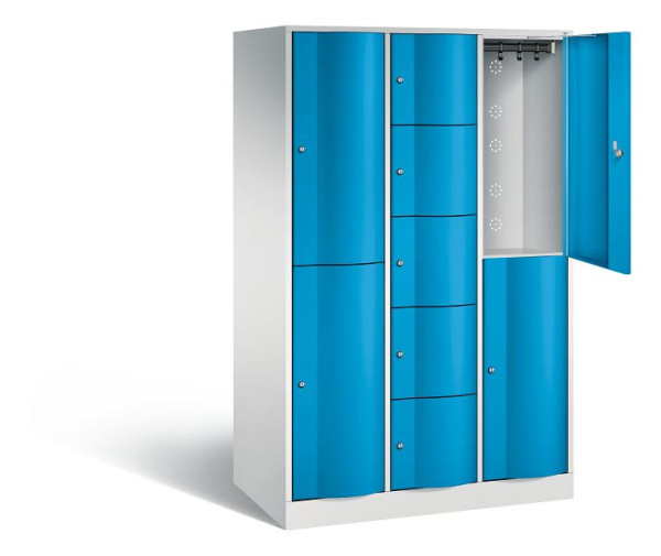 C+P combinatie lockerkast Resisto, H1950xB1148xD640mm, kleur: lichtgrijs/lichtblauw, 8070-3730 S10017