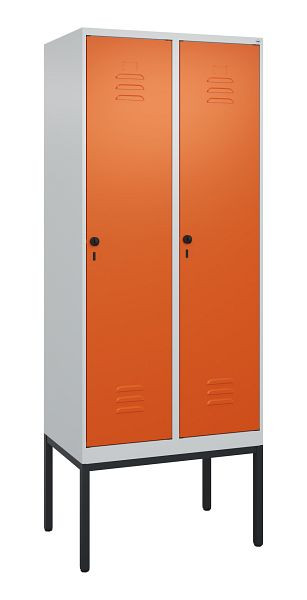 C+P luierkluis Classic PLUS met middenwand, frame, 2 vakken, 2120x800x500mm, 7035/2004, veiligheidsdraaigrendel, 0800307-22F S10030
