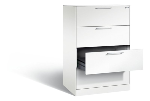 C+P archiefkast Asisto, H1310xB800xD600mm, kleur: verkeerswit, beugelgreep, 146223-422 S10110