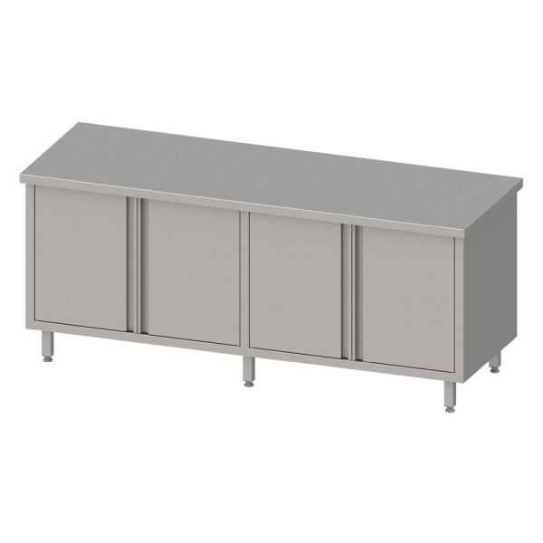 Stalgast werkkast met vleugeldeuren 2000x600x850mm, zonder opstand, gelast, VAS20601