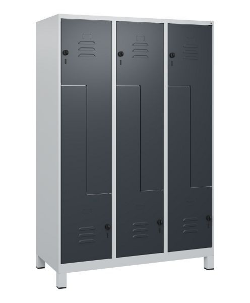 C+P Z-Spind Classic PLUS, Füße, 6 Abteile, 1800x1200x500mm, 7035/7016, Drehriegel, 0800137-326 S10008