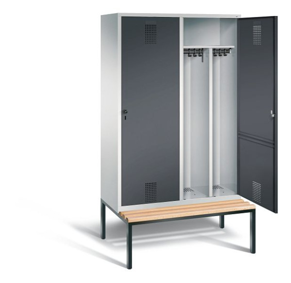 C+P zwart wit kastje Evolo, H2090xW1190xD500mm, kleur: lichtgrijs / zwartgrijs, 48250-40 S10047