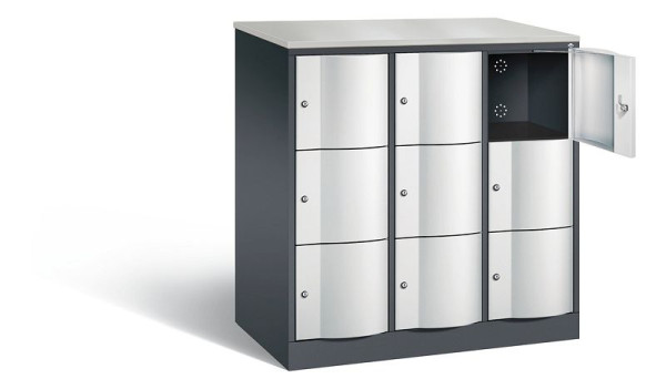 C+P XL lockerkast Resisto, H1255xB1148xD640mm, kleur: zwartgrijs/lichtgrijs, 8573-373 S10134