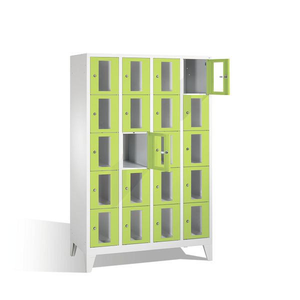 C+P lockerkast Classic, H1850xB1190xD500mm, kleur: lichtgrijs / virid groen, 8010A405 S10007