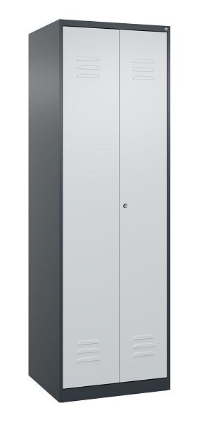 C+P Umkleidespind Classic PLUS SW, 2 Abteile, 1850x600x500mm, 7016/7035, Zylinderschloss, 080002-20 S10005