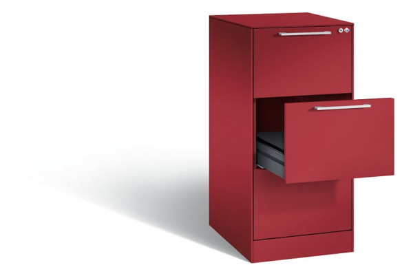 C+P archiefkast Asisto, H1010xB440xD600mm, kleur: robijnrood, beugelgreep, 146245-321 S10017
