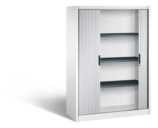C+P rolluikkast Omnispace, H1660xB1200xD420mm, kleur: verkeerswit/wit aluminium, verzonken greep, 4 niveaus, 3213-00 S10148