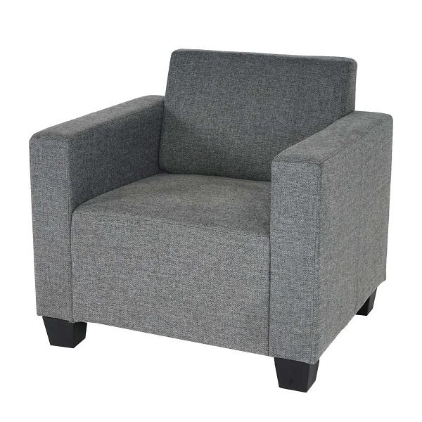 Mendler fauteuil loungestoel Lyon, stof/textiel, grijs, 75190