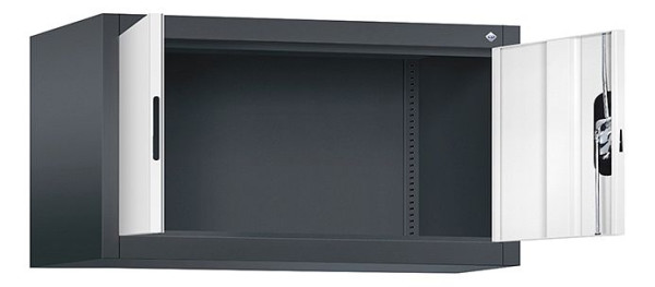 C+P bovenkast Acurado, H500xW930xD500mm, kleur: zwartgrijs / verkeerswit, verzonken handgreep, 9284-000 S10190