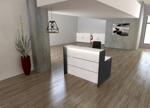 Kerkmann Bari lineaire toonbank, wit/antraciet, 21357310