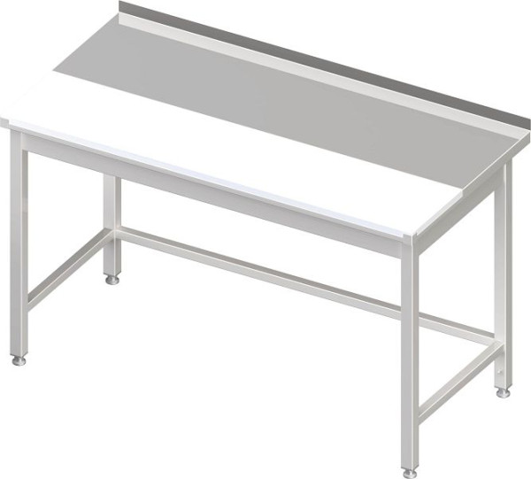 Stalgast Arbeitstisch ohne Grundboden, 1700x600x850 mm, mit vertiefter PE-Schneideplatte, mit Aufkantung, verschweißt, VAT17614A