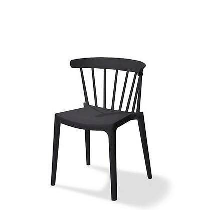 VEBA Windson stapelstoel zwart, polypropyleen, 54x53x75cm (BxDxH), 50900