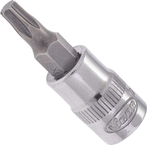 VIGOR TORX® schroevendraaierbit, hol vierkant 6,3 mm (1/4 inch), binnen TORX® profiel, T25, V2445N