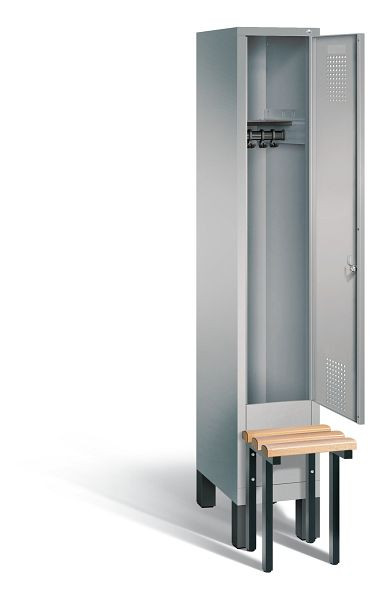 C+P Evolo locker, H1850xB320xD815mm, kleur: wit aluminium, 48030-10 S10086