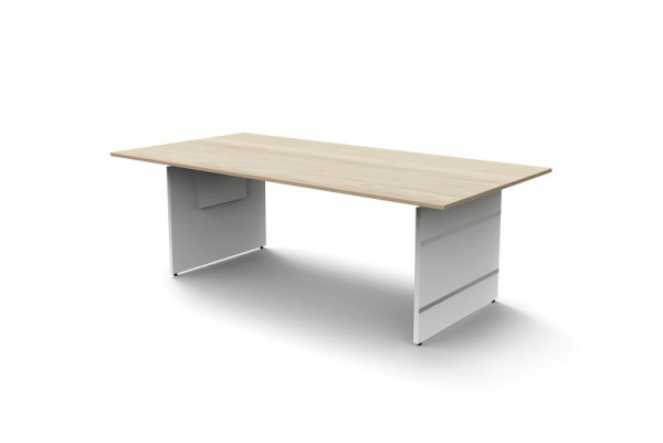 Kerkmann in hoogte verstelbaar zijbureau extra groot B 2000 x D 1000 H 680-760 mm, vorm 4, esdoorn, 11464250