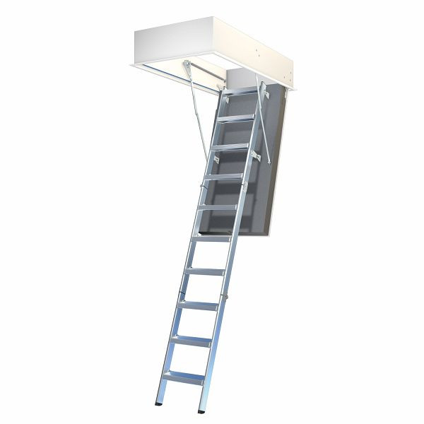 Wellhöfer AluDrei zoldertrap met hittebescherming WS4D, plafondopening 130 x 70 cm, vrije ruimtehoogte 246 - 257 cm, 285000156