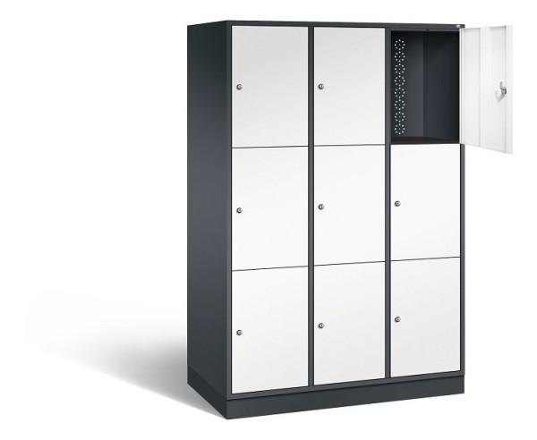C+P XL lockerkast Intro, H1950xW1220xD590mm, kleur: zwartgrijs / verkeerswit, 8370-303 S10102
