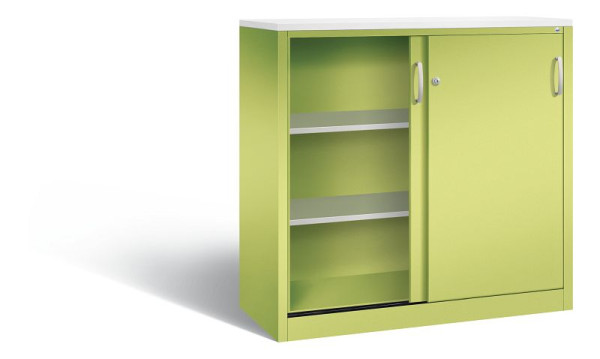 C+P dressoir met schuifdeuren Acurado, H1200xB1200xD500mm, kleur: Viridin groen / Viridin groen, beugelgreep, 3 niveaus, 2057-1200 S10266