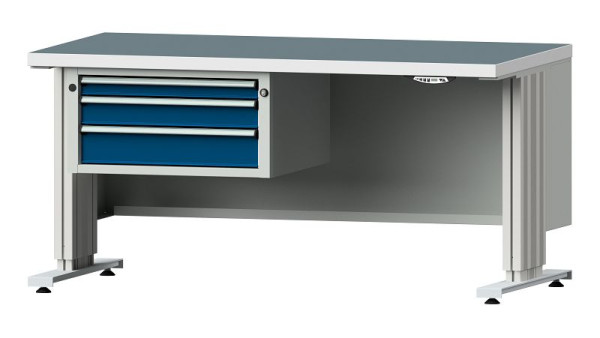 ANKE werkbanken werktafel LIFT met onderstel, model 502 VL, 1500 x 800 x 740-1140 mm, RAL 7035/5010, UBP 40 mm, 405.242