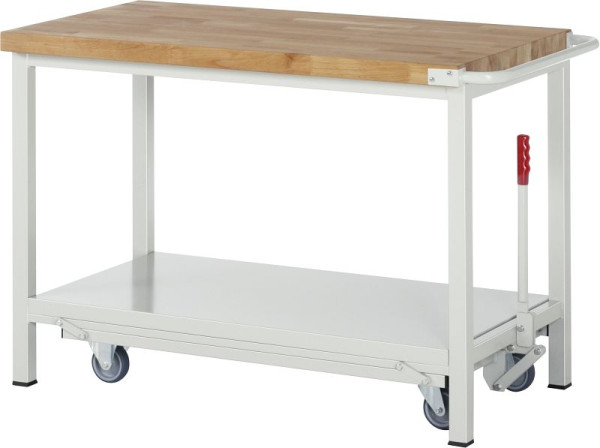 RAU werkbank met neerlaatbaar onderstel serie 8000, 1250x880x700 mm, 05-8000-6-127B4F.12