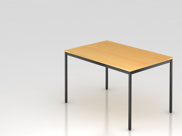 Hammerbacher vergadertafelonderstel vierkant 120x80cm beuken, rechthoekige vorm, VVS12/6/D