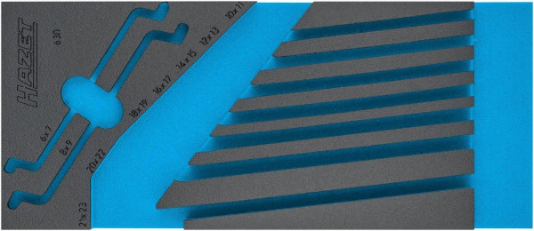 Hazet 2-componenten zachtschuiminleg, voor 163-518/9 Afmetingen / lengte: 392 mm x 172 mm Organisatiesysteem maat: 1/3+ (172 x 392 mm), 163-518L