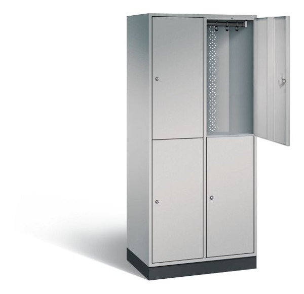 C+P locker dubbellaags XL Intro, H1950xW820xD490mm, kleur: wit aluminium, 8270-202 S10047