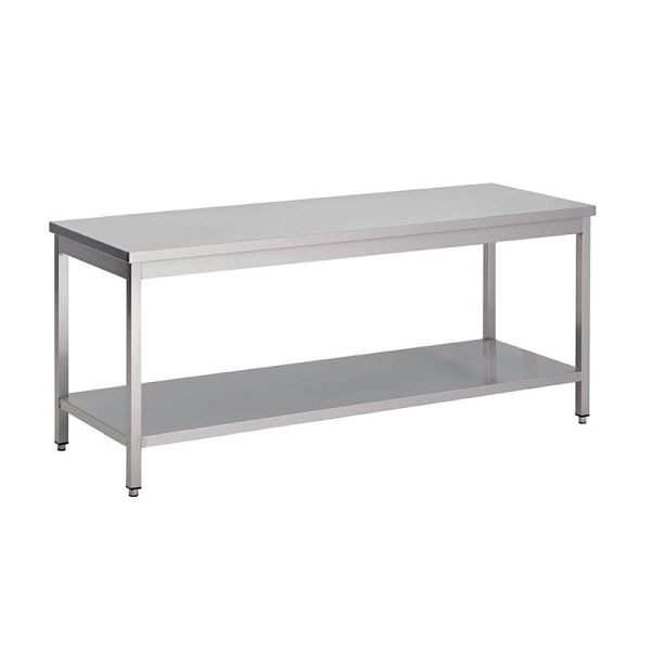 Gastro M werktafel met plank 200x60x85cm, GS008