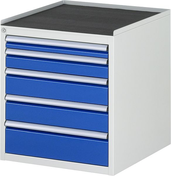 RAU ladekast serie 7000, B580xD650xH645mm, laden: 1xH60, 1xH90, 2xH120, 1xH150mm, metalen steun, 03-L3.11A-MT.11