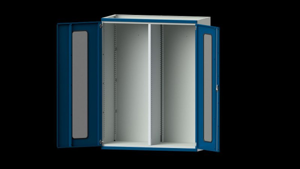 ANKE werkbanken, zware kast, model 400, 1485 x 690 x 1950 mm, zichtvlak van plexiglas, RAL 7035/5010, 621.037