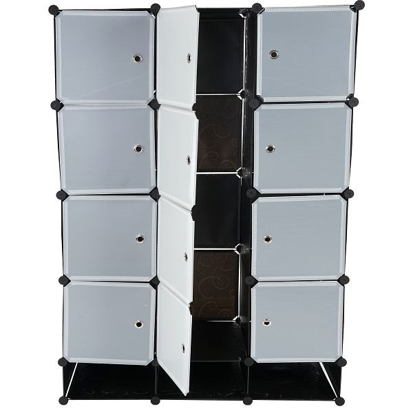 Mendler rekkensysteem Sydney T306, insteekkast kledingkast, 8 dozen elk 37x37x47cm zwart, 37019