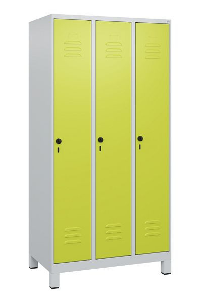 C+P luierkastje Classic PLUS met middenwand, voeten, 3 vakken, 1800x900x500mm, 7035/0024, veiligheidsdraaigrendel, 0800107-30F S10010