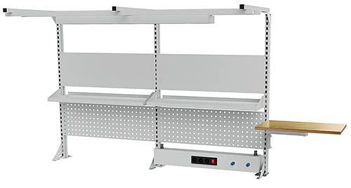 Bedrunka + Hirth meerwandige opbouwbreedte 2000, 1x energiekanaal, 2x magneetwand, 2x geperforeerde wand, 2x legplank, 1x zwenkarm, 2000 x 1250 mm, 03.900.20.21-1