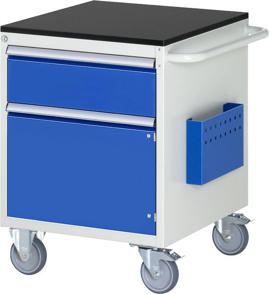 RAU montagewagen serie 7000, B580 x D650 x H790 mm, werkblad voorzien van melamineharscoating, lade: 1xH180 mm, draaideur H360 mm, 15-L3.4AR-M.11