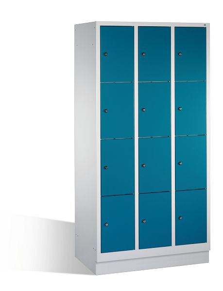 C+P lockerkast Evolo, H1800xB900xD500mm, kleur: verkeerswit / decor Sen-ash, 48020-304 S10175
