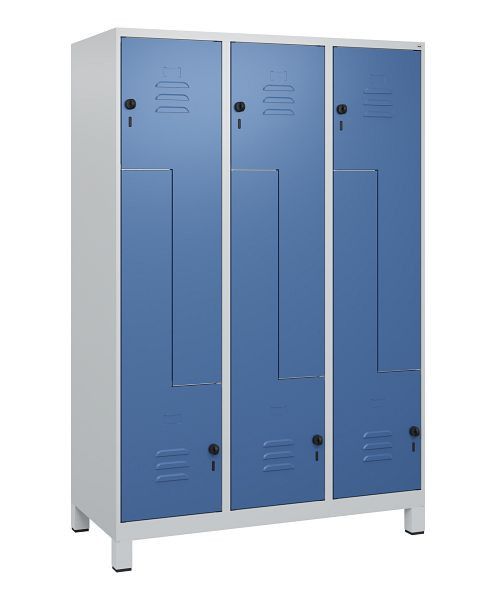 C+P Z-Spind Classic PLUS, Füße, 6 Abteile, 1800x1200x500mm, 7035/5023, Drehriegel, 0800137-326 S10005