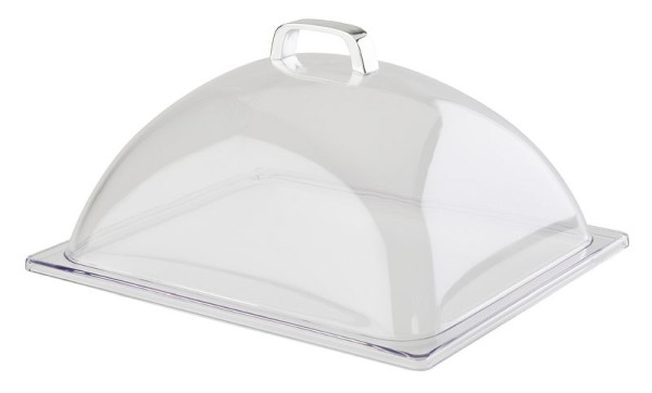 APS GN koepelkap, 33 x 28 cm, hoogte: 17 cm, kap van SAN, handgreep van zinkspuitgietwerk, geschikt voor GN 1/2, 11021