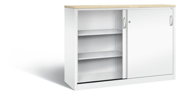 C+P dressoir met schuifdeuren Acurado, H1200xB1600xD500mm, kleur: verkeerswit, beugelgreep, 3 niveaus, 2157-1200 S10387