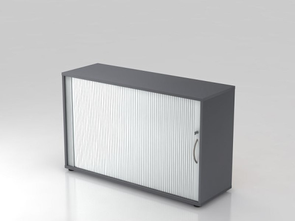 Hammerbacher rolluikkast horizontaal, 2OH 120cm gebogen handgreep grafiet/zilver, 120x40x74,8 cm (BxDxH), V1732S/G/S/BM