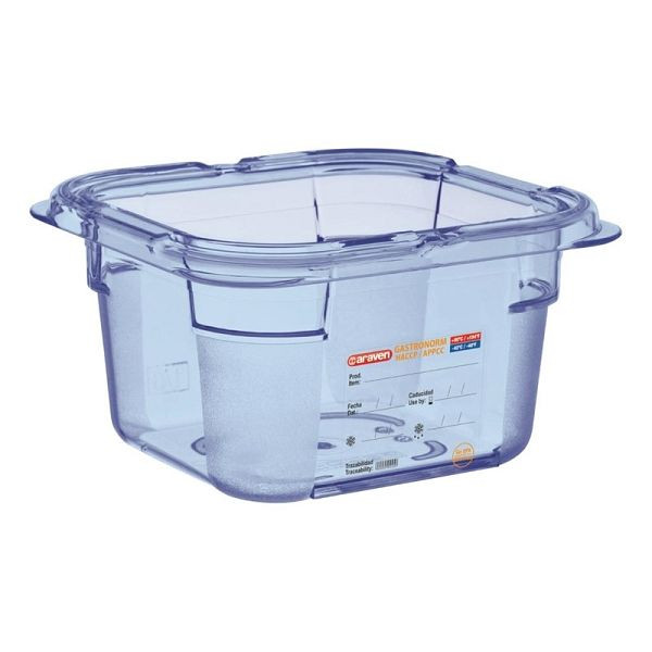 Araven GN1/6 ABS voedselcontainer blauw 100mm, GP571