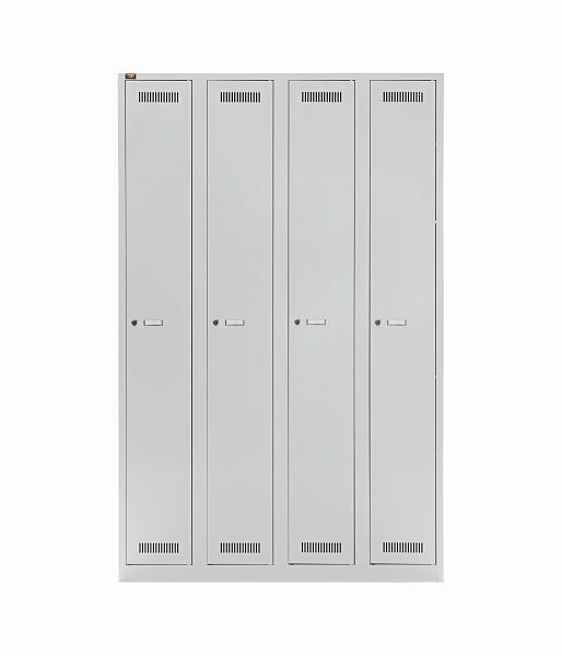 Bisley LIGHT kledingkast LIGHT. 4 compartimenten, lichtgrijs, GL12Q1245