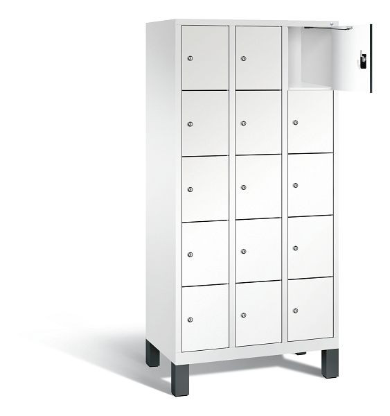 C+P lockerkast Evolo, H1850xB900xD500mm, kleur: verkeerswit / decor wit, 48010-305 S10177