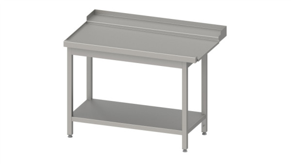 Stalgast afvoertafel "Pro", korfgeleider met afschot, voet 1800x750x880mm, montagezijde links, met opstand, gelast, VAL18711LA