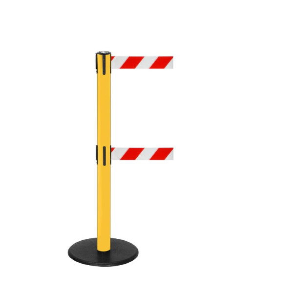 Stein HGS HGS personengeleidingssysteem -P-Line Duo Safety-, rood, rood/wit diagonaal (gearceerd), met veiligheidsslot (zelfontgrendelend), riemlengte: 2,3 m, 15176-0303