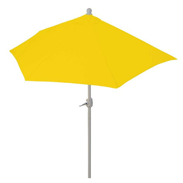 Mendler parasol halfrond Parla, halve parasol balkonparasol, UV 50+ polyester/aluminium 3kg, 270cm geel zonder standaard, 97729