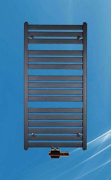 West Heiztec Designheizkörper SINISTRA, Anthrazit / RAL 7016, Krom EN442 75/65 - 20 C° 412W, SAGM5001200