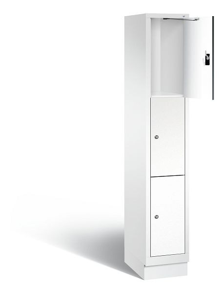 C+P lockerkast Evolo, H1800xB320xD500mm, kleur: verkeerswit / decor wit, 48020-103 S10141