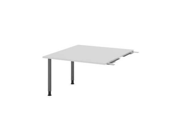 Hammerbacher tussenplaat VKT, kleur tafelblad: grijs, plaat: 1200 x 1300 x 25 mm, ronde buisbasis grafiet, werkhoogte: 720 - 740 mm, VKT12C/5/G